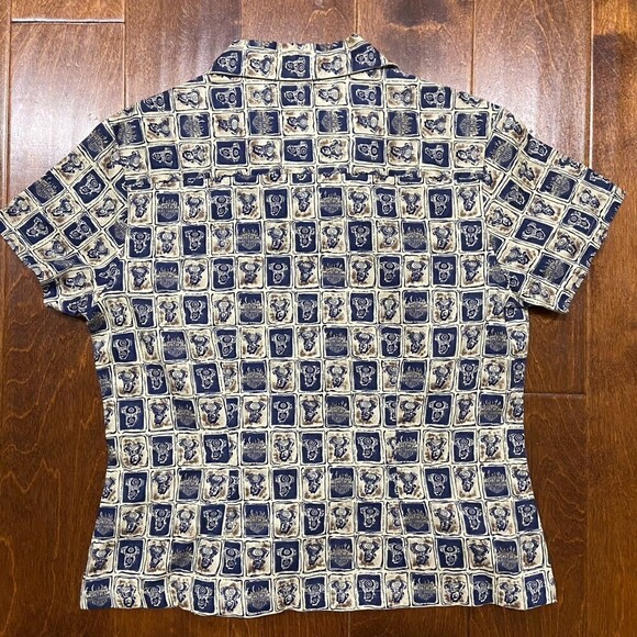 Harley-Davidson Engine Block AOP Polo Button Down Shirt Women's Medium - Picture 4 of 7